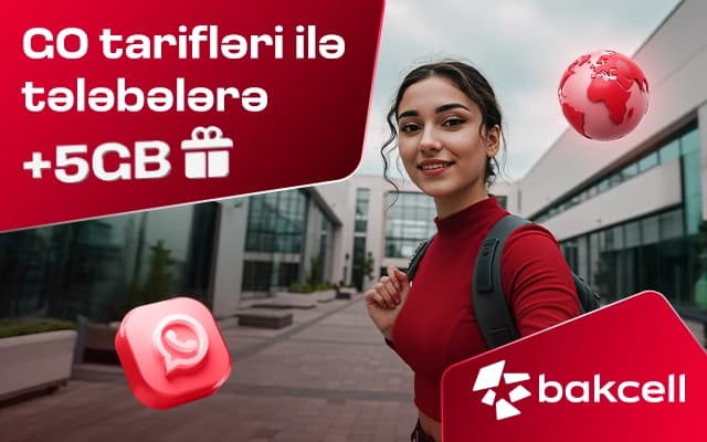 5 GB gift special for students with “TələbəPlus” card.